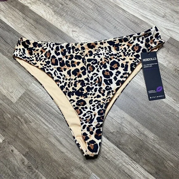 REBDOLLS  Feelin Nauti High Cut Waist Swim Bottom Animal‎ Print Size 2X NWT - Picture 4 of 8